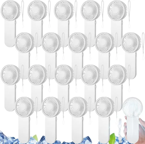 Miniatura 48 de Sumind 6 unidades de pequeño ventilador portátil personal pequeño a granel de 1 velocidad eléctrico lindo alimentado por batería para el cuello
