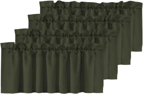 Miniatura 54 de H.VERSAILTEX - Cenefa térmica para ventana con dobladillo para barra, para oscurecer las habitaciones; ideales para la cocina, 52” x 18” Gris paloma