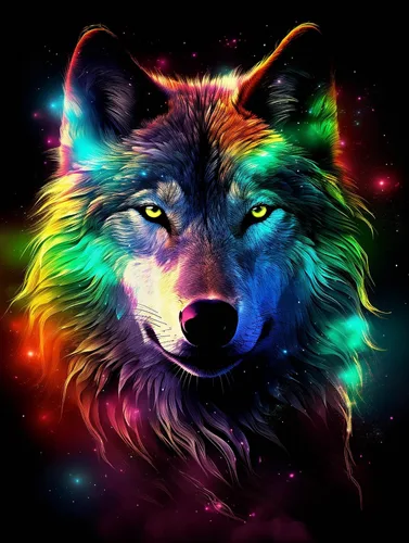 Diymood Kits de pintura de diamantes 5D para niños y adultos, lobo - Kits de arte de diamantes para niños y adultos coloridos | Taladro completo