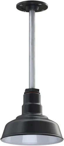Miniatura 67 de Steel Lighting Co. Inglewood - Lámpara de granero Lámpara montada en el techo Cúpula redonda de 8 pulgadas vástago inclinado de 12 pulgadas