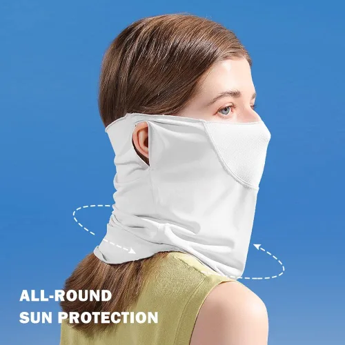 Miniatura 3 de Protector facial unisex UV multiusos protector para el cuello, polaina elástica para la cara con bucles para las orejas