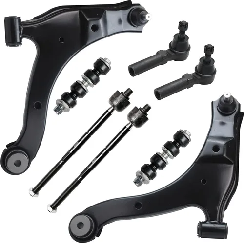 Miniatura 304 de Detroit Axle - Kit de brazos de control de extremo delantero de 8 piezas para Dodge Dakota 00-04, Durango 00-03, 4 brazos de control superior e