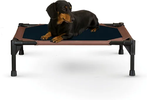 Miniatura 31 de K&H PET PRODUCTS - Cuna elevada para mascotas con centro de malla, varios tamaños Malla Chocolate/Negro