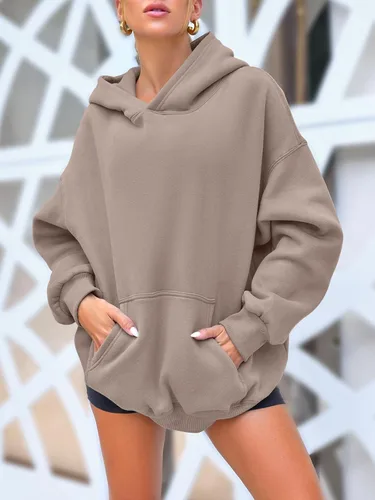 Miniatura 2 de AUTOMET Sudaderas de gran tamaño con capucha de forro polar para mujer, camisas de manga larga, sudaderas con bolsillo para otoño 2025