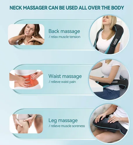Miniatura 6 de Mo Cuishle Masajeador Shiatsu de Cuello y Hombro con Calor – Masaje de Amasamiento Profundo para Relajación – Ideal para Navidad, Día de la Madre