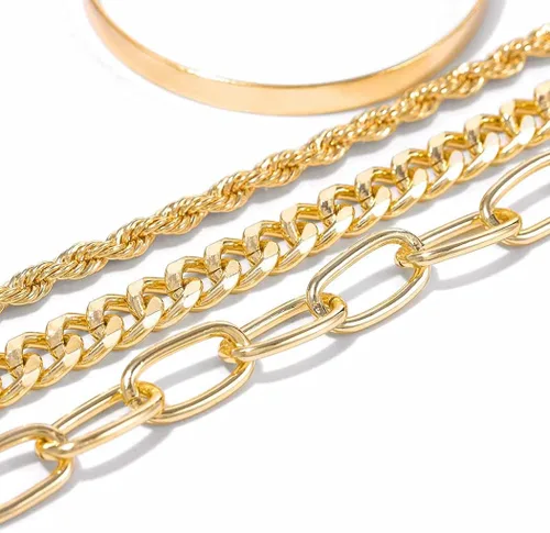 Miniatura 5 de Zeelina Pulsera de gargantilla chapada en oro con clip de cadena apilable ajustable para mujeres y niñas