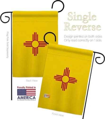 Miniatura 3 de Bandera de jardín de Estados Nuevo México Set de madera Regional Estados Unidos Territorios Americanos República País Particular Área Pequeña