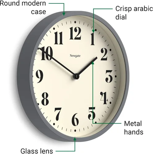 Miniatura 5 de NEWGATE® Reloj de pared de teatro número cuatro Reloj redondo moderno 11.8 in Azul marino francés Números decorativos Ideal para cocina