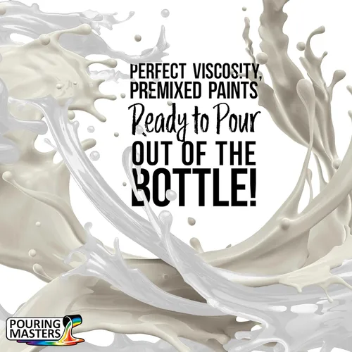 Miniatura 2 de Pouring Masters Luster White Metallic Pearl Listo para Verter Pintura Acrílica para Verter - Pintura Acrílica Fluida Premezclada Premium de 32 Onzas