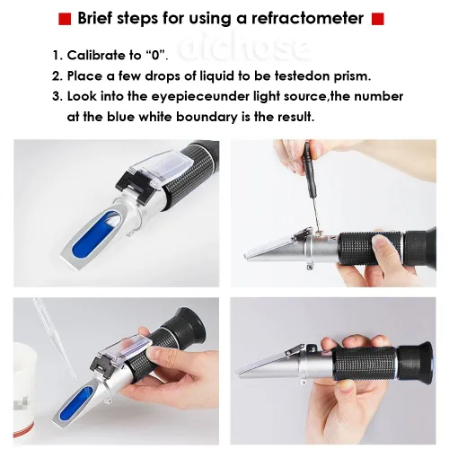 Miniatura 5 de Refractómetro de refrigerante anticongelante 4 en 1 DEF para sistema anticongelante de automóviles, líquido de escape diesel, ácido de batería