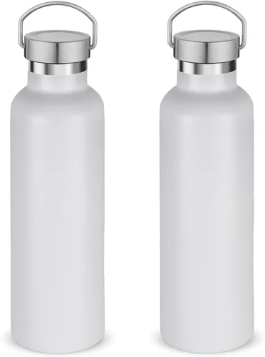 Miniatura 39 de Volhoply 24 onzas Botella de agua aislada con boca estándar con tapa de combinación de plástico y acero inoxidable, botellas de agua de 304 18/8