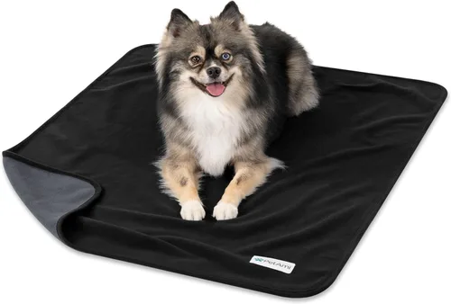 Miniatura 9 de PetAmi Manta Impermeable para Mascotas Cama para Perros Funda de Sofá para Muebles, Reversible Lavable Forro Polar Suave Negro/gris