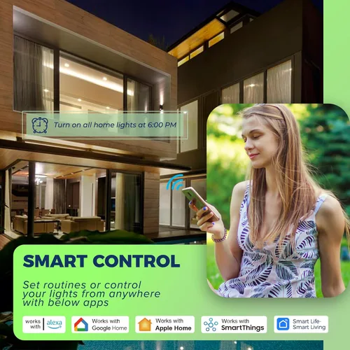 Miniatura 4 de Lightinginside - Focos inteligentes Matter compatibles con Alexa/Siri/Apple Home/Google Home/SmartThings, focos LED WiFi A19 E26 RGBCW que cambian