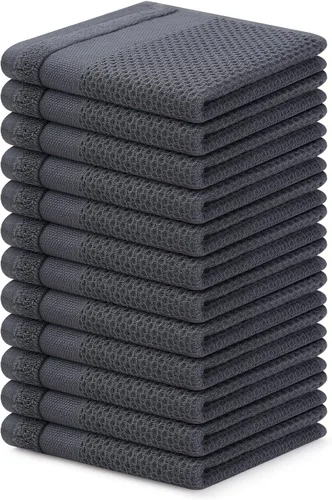 Miniatura 22 de Homaxy Paños de cocina 100% algodón, paquete de 8 – 12 x 12 pulgadas, tejido de gofre, muy suaves y absorbentes, paños de cocina de secado rápido