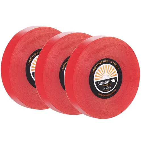 Miniatura 12 de Sunshine Tape Paquete de 3 rollos de cinta adhesiva para peluca, 3/4 pulgadas x 36 yardas, doble cara, grado médico, cinta de tupé y peluca