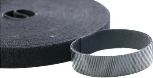 Miniatura 2 de Cinta de sujeción reutilizable para cables, rollo de gancho de doble cara de 3/4 pulgadas (5 yardas, versión mejorada negra)