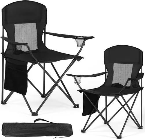 Miniatura 13 de WEIDIORME Paquete de 2 sillas de campamento ligeras para adultos y adolescentes, sillas portátiles plegables de capacidad de 250 libras con bolsa