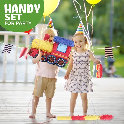 Miniatura 5 de Paquete de piñata con una venda y murciélago (13 x 13 x 4 pulgadas), piñata de balón de fútbol para fiestas de cumpleaños, perfecta para fiestas