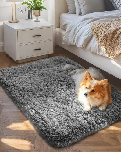 Miniatura 61 de Ophanie Alfombra Verde de Césped, Alfombras de Área para Dormitorio, Alfombra Shag Esponjosa de 4x6 pies, Suave Peluda Afelpada Linda para Niños 7
