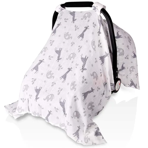 Miniatura 16 de Funda de muselina para asiento de coche para bebés, Metplus Funda transpirable para asiento de coche infantil, funda ligera para portabebés