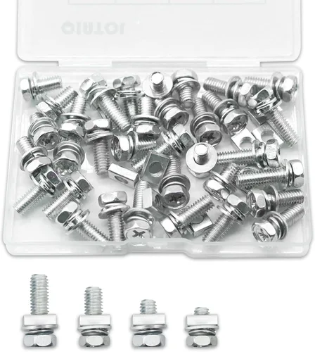 Miniatura 8 de Kit de 12 piezas de pernos y tuercas, pernos y tuercas de batería de motocicleta, perno y tuerca de batería de motocicleta M6x16MM, pernos y tuercas