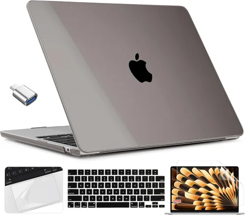 Miniatura 37 de TWOLSKOO Compatible con funda para MacBook Air M4 de 15 pulgadas versión 2025-2023 M4 A3241 M3 A3114 M2 A2941, carcasa rígida de plástico y Cristal