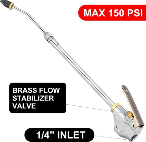 Miniatura 5 de Hromee Pistola de soplado de aire industrial potente de alto volumen con boquilla de flujo de aire extensible, pistola de soplador de aire de polvo