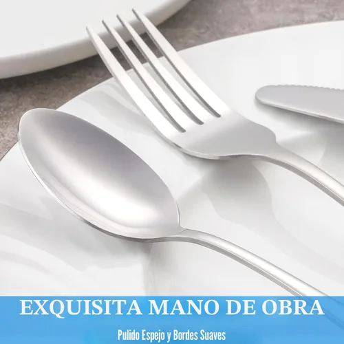 Miniatura 4 de Juego de cucharas de cena, 16 cucharadas de 7.3 pulgadas, cucharas de acero inoxidable de grado alimenticio de alta calidad, cuchara de metal