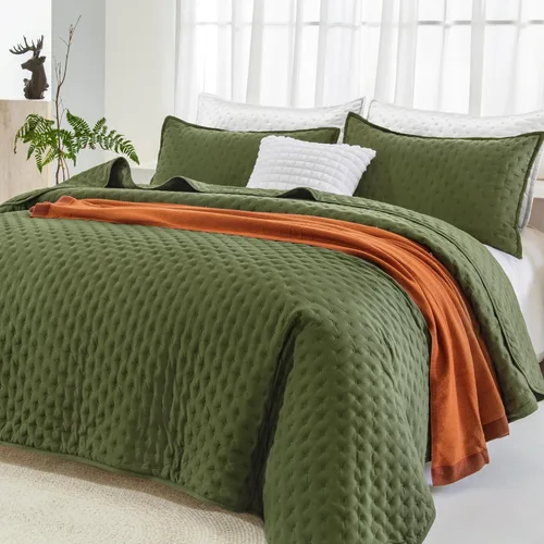 Miniatura 11 de Andency Juego de ropa de cama beige tamaño King (106 x 96 pulgadas), colcha de 3 piezas suave y ligera, colcha de verano bohemia tamaño King