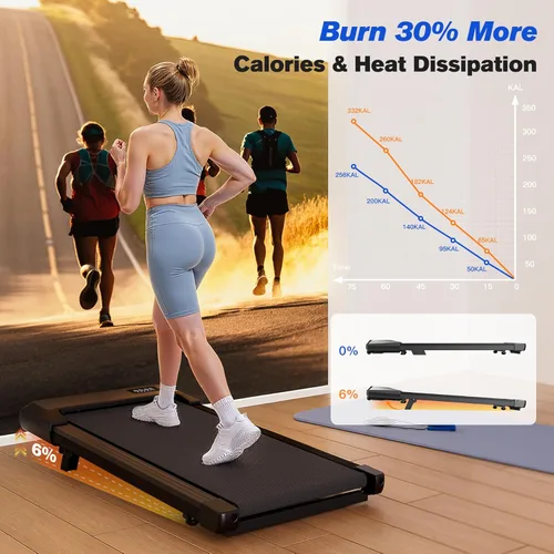Miniatura 3 de SupeRun Caminadora portátil para guardar debajo del escritorio, 3 en 1, con pantalla LED, control remoto, silenciosa, de 2.5 HP, para uso en oficina