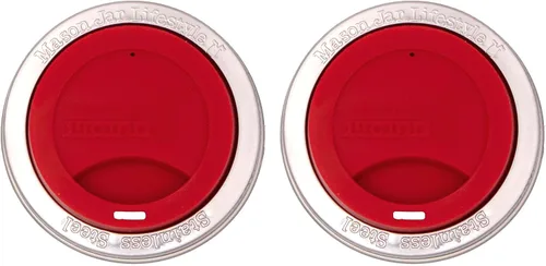 Miniatura 29 de Tapa de silicona para beber con banda de acero inoxidable para tarros Mason (Americana multicolor, boca regular)