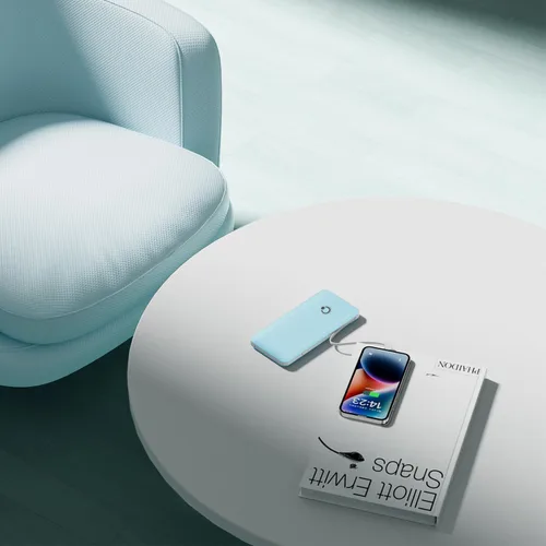 Miniatura 6 de Q 10000 mAh Banco de energía, cargador portátil delgado, paquete de batería externa con 4 salidas, enchufe de pared AC incorporado, cables Micro USB