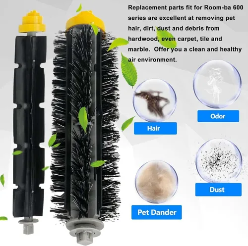 Miniatura 5 de Cepillo de cerdas de repuesto y batidor flexible compatible con iRobot Roomba 600 y 700 Series 614 618 630 635 640 645 650 652 655 660 665 670 671