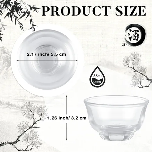 Miniatura 2 de Skyley - Juego de 6 vasos de chupito de soju coreanos, tazas de porcelana coreanas, tazas de cerámica coreana, accesorios para té, vajilla, cerámica