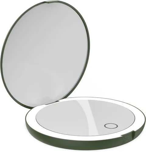 Miniatura 8 de LUNA London Compact Travel Mirror Travel Makeup Mirror with Light LED Lighted Vanity Mirror with 3 Light Modes 7X Magnification Folding Chalk