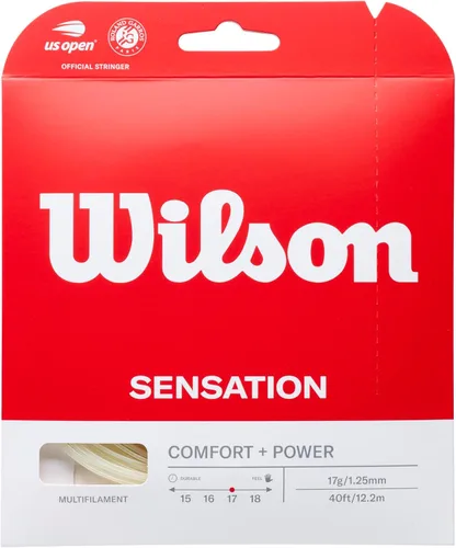 Wilson Sensation - Juego de cuerda para raqueta de tenis y carrete de 200 m Blanco