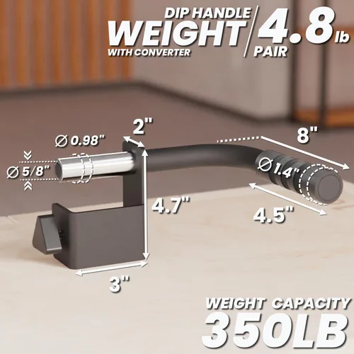 Miniatura 3 de Synergee Asas de inmersión para bastidores de potencia y sentadillas. Compatible con estantes de 2 x 2, 2 x 3 y 3 x 3. Barras de inmersión para b)