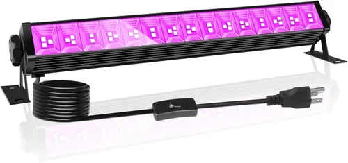 Barra de Luz Negra LED Mejorada de 42W, Luz de Inundación de Luz Negra con Enchufe+Interruptor+Cable de 5.9 pies, Ilumina Área de 24x24 pies, para