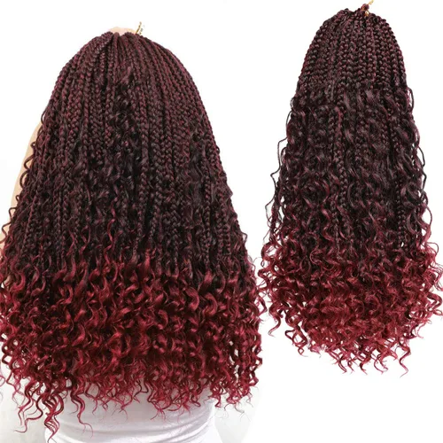 Miniatura 8 de Ayana - Trenzas de ganchillo, bohemias, con extremos rizados Crochet Braids Box. 3 extensiones de cabello sintético de trenzas de ganchillo Goddess
