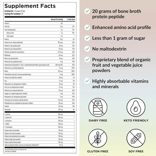 Miniatura 2 de Batido todo en uno inspirado en el paleo de chocolate – Reignite Wellness by JJ Virgin – Proteína en polvo de caldo de hueso – Batido de proteína