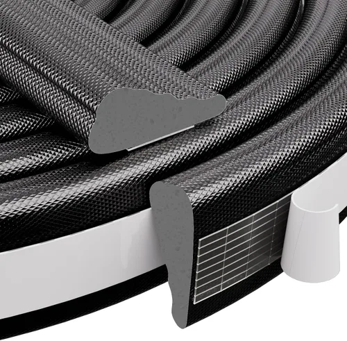 2 piezas de burletes para puertas en forma de cuña de 196", aislamiento para ventanas y puertas para invierno, cinta aislante autoadhesiva para