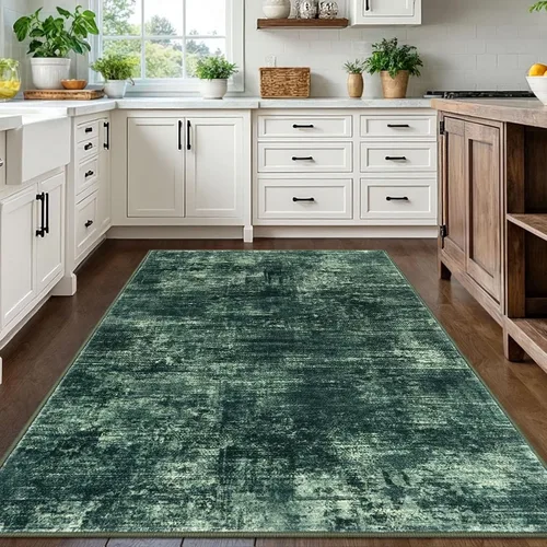 Miniatura 514 de IOHOUZE Alfombra abstracta lavable de 3 x 12 pies para pasillos, antideslizante para cocina, camino de entrada de lana sintética para interiores