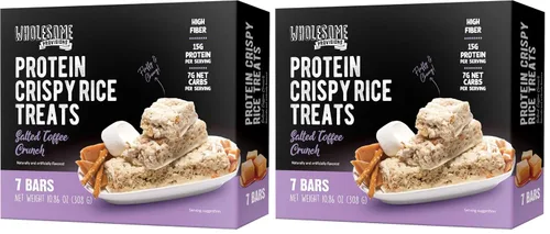 Miniatura 9 de Barritas de Arroz Crujiente de Proteína, 15g de Proteína, 3g-7g de Carbohidratos Netos, Bajo en Carbohidratos, Esponjoso, Suave, Gomoso, Sin Gluten