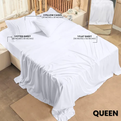 Miniatura 255 de Utopia Bedding Juego de sábanas Queen – Sábanas de 4 piezas para cama tamaño Queen, microfibra suave y transpirable, incluye 1 sábana bajera, 1 Gris