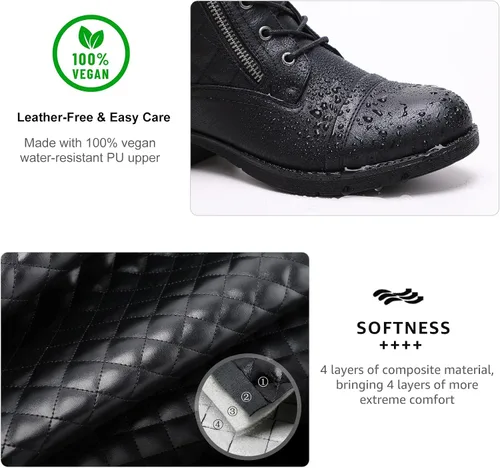 Miniatura 3 de STQ Botas de combate con cordones para mujer