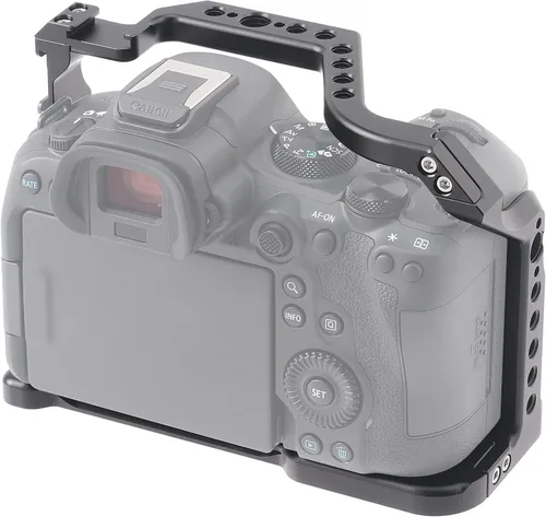 Miniatura 2 de FocusFoto Jaula de cámara para cámara sin espejo Canon EOS R6 Mark II, equipo estabilizador de aleación de aluminio con zapata fría y tornillo