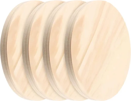 Miniatura 8 de SINJEUN Paquete de 6 placas redondas de madera de 10 pulgadas, placas redondas de madera de 3/4 pulgadas de grosor con agujero para colgar, pintar
