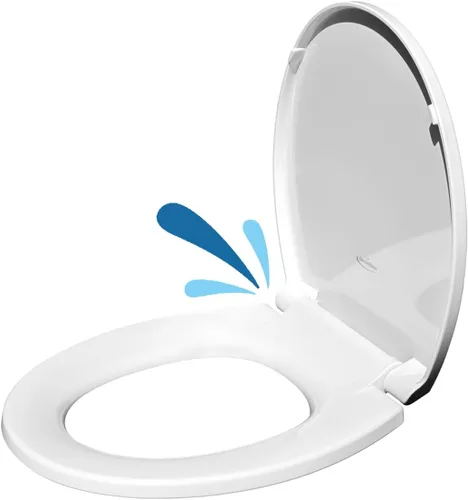 Miniatura 8 de GenieBidet Asiento de inodoro alargado de cierre suave, asiento de inodoro silencioso y tapas de inodoro, herramientas de montaje alargadas