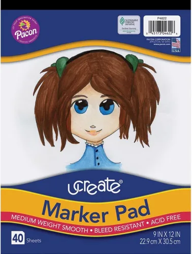 Pacon UCreate Rotulador Blanco 9" x 12" 40 Hojas