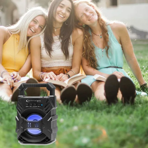 Miniatura 7 de Technical Pro Altavoz Bluetooth compacto recargable portátil con LED USB/FM/TF, diseño ligero y compacto que lo convierte en el altavoz perfecto
